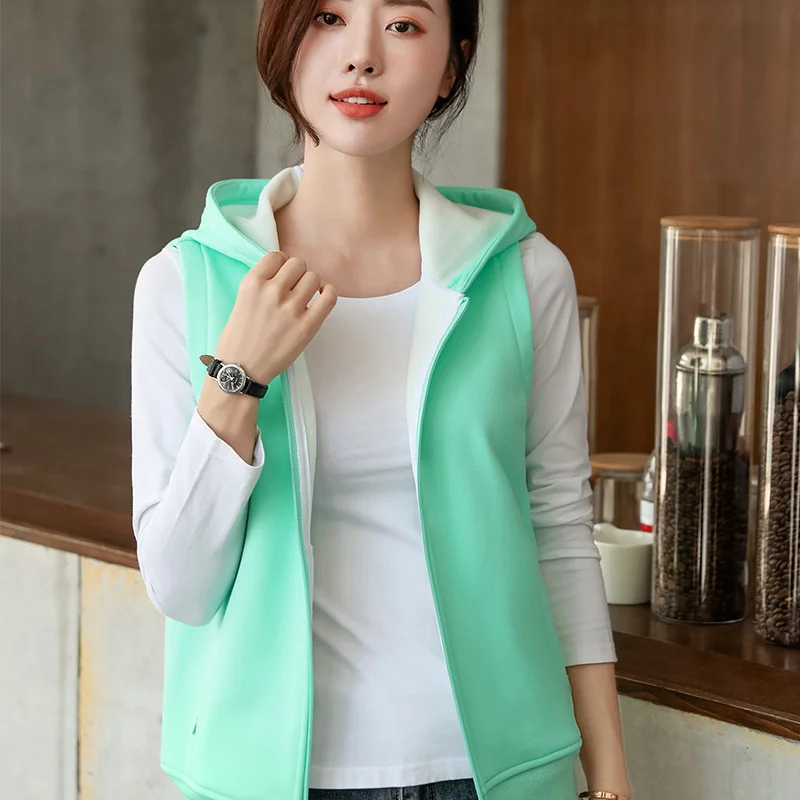 2022 spring sleeveless hooded sweater with plush warm vest Korean slim temperament women's top 6973-1
2022 spring sleeveless hooded sweater with plush warm vest Korean slim temperament women's top 6973-1