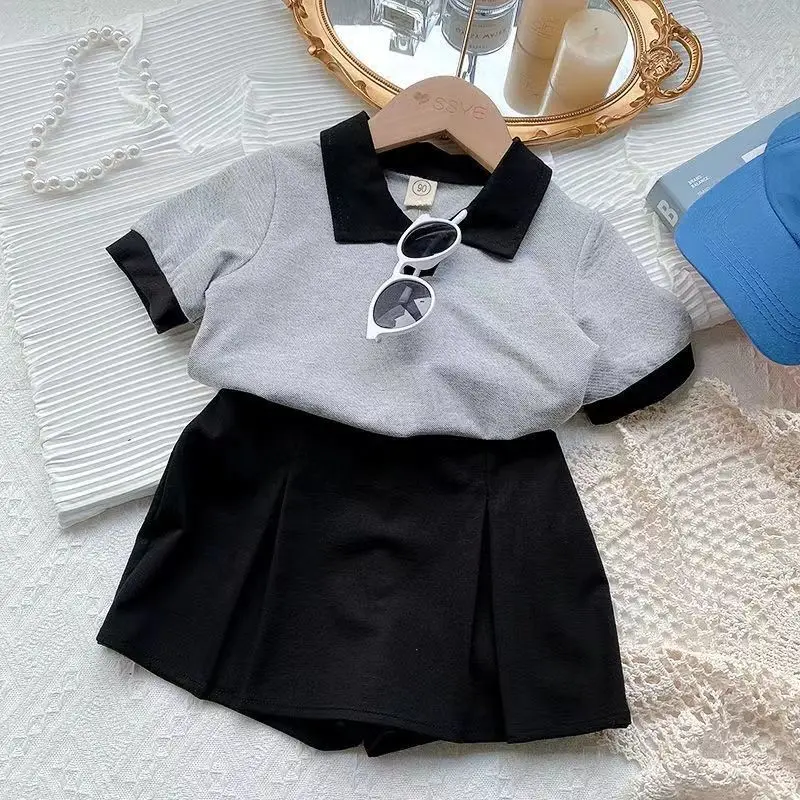 Girls Casual Clothing Set 2023 Summer New Children's Baby Short Sleeve POLO Shirt Little Girls Skirts 2PCS Set Fashion
Girls Casual Clothing Set 2023 Summer New Children's Baby Short Sleeve POLO Shirt Little Girls Skirts 2PCS Set Fashion