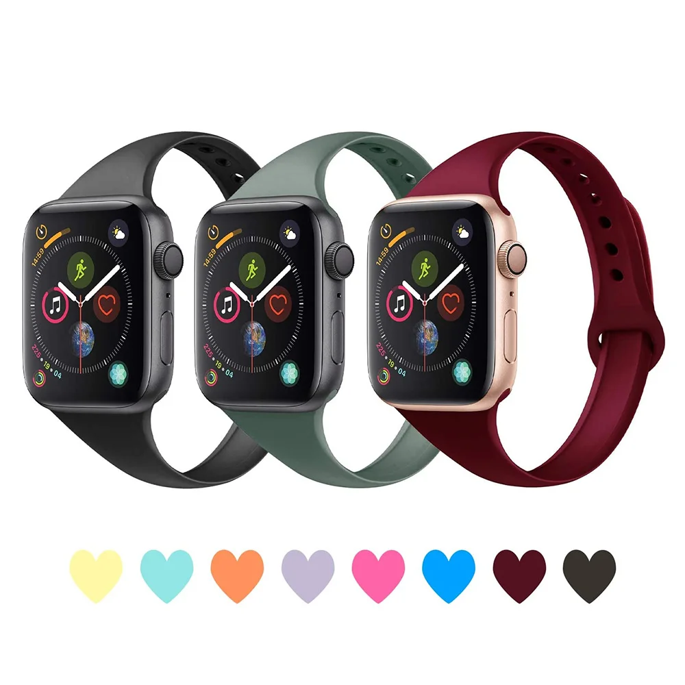 Slim strap for Apple watch serie 7 6 5 4 se 3 2 1 Silicone wrsitband correa bracelet for apple watch 44mm 41mm 45mm 38mm 40mm
Slim strap for Apple watch serie 7 6 5 4 se 3 2 1 Silicone wrsitband correa bracelet for apple watch 44mm 41mm 45mm 38mm 40mm