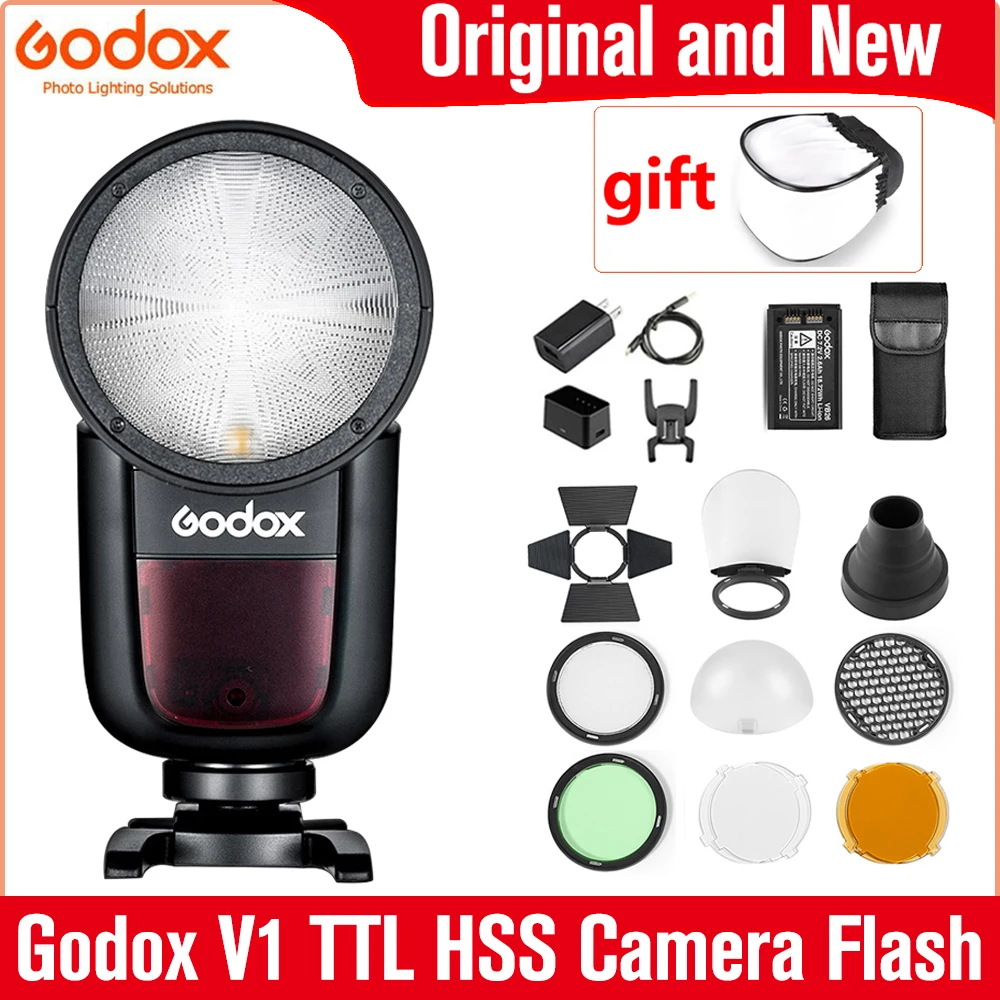 

Godox V1 Flash V1S/V1N/V1C TTL Li-ion Round Head Camera Speedlight Flash For Sony/Nikon/Canon/Fujifilm/Olympus/Pentax/Panasonic