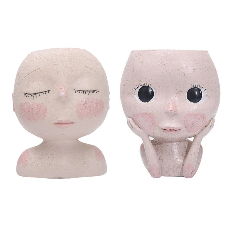 Best 2 PCS Female Head Design Succulents Plant Pot With Drainage Hole/Cactus Planter Indoor Outdoor Planter Plants Flower Pot
Best 2 PCS Female Head Design Succulents Plant Pot With Drainage Hole/Cactus Planter Indoor Outdoor Planter Plants Flower Pot