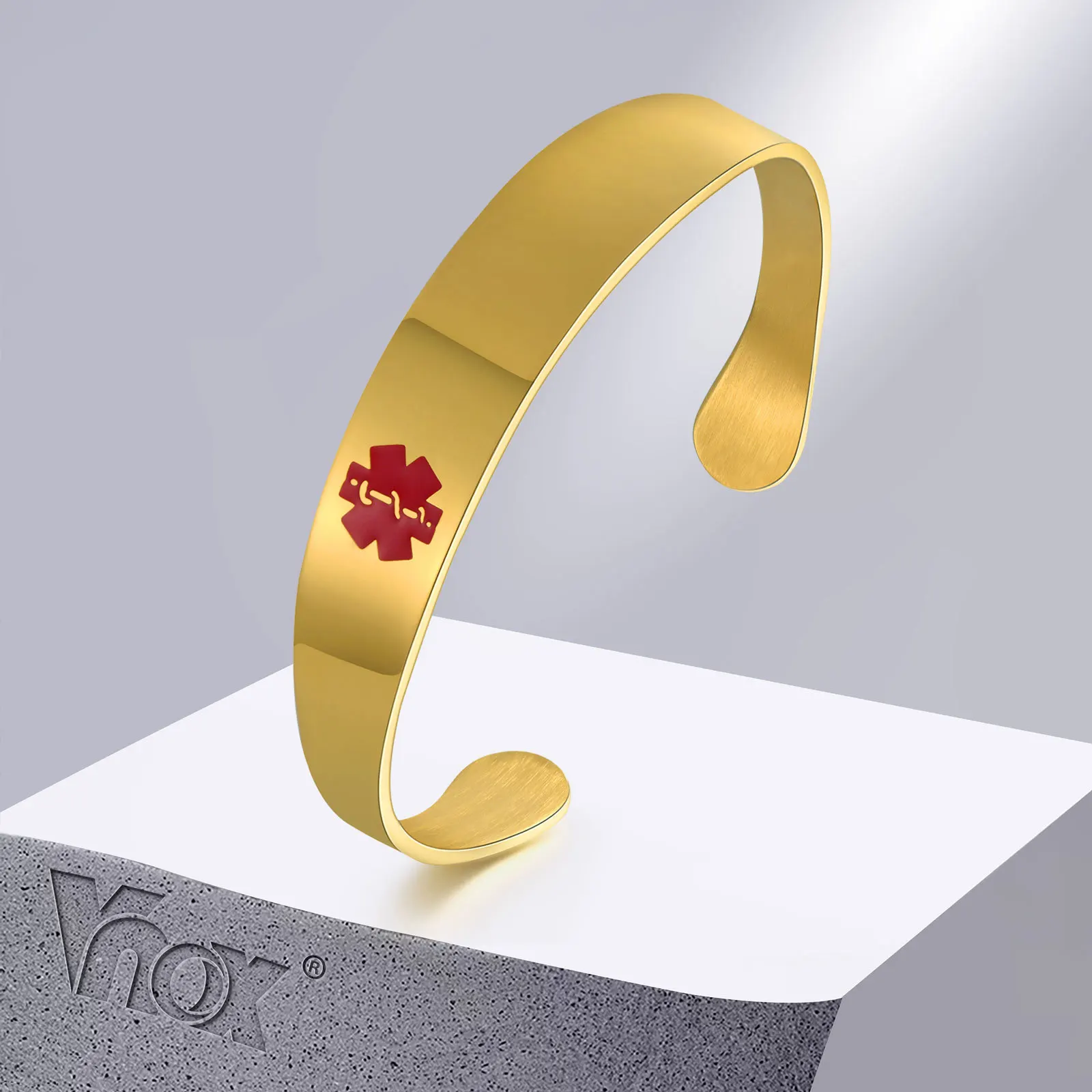 Vnox Free Engraving Medical Alert Bangle for Women, Anti Allergy Stainless Steel Cuff Bracelet, Therapy Reminder Jewelry
Vnox Free Engraving Medical Alert Bangle for Women, Anti Allergy Stainless Steel Cuff Bracelet, Therapy Reminder Jewelry