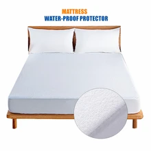 Waterproof Mattress Protector Terry Cotton Fabric Surface Mattress Cover for Anti Allergy Bed Bug Proof with Toweling Fitted