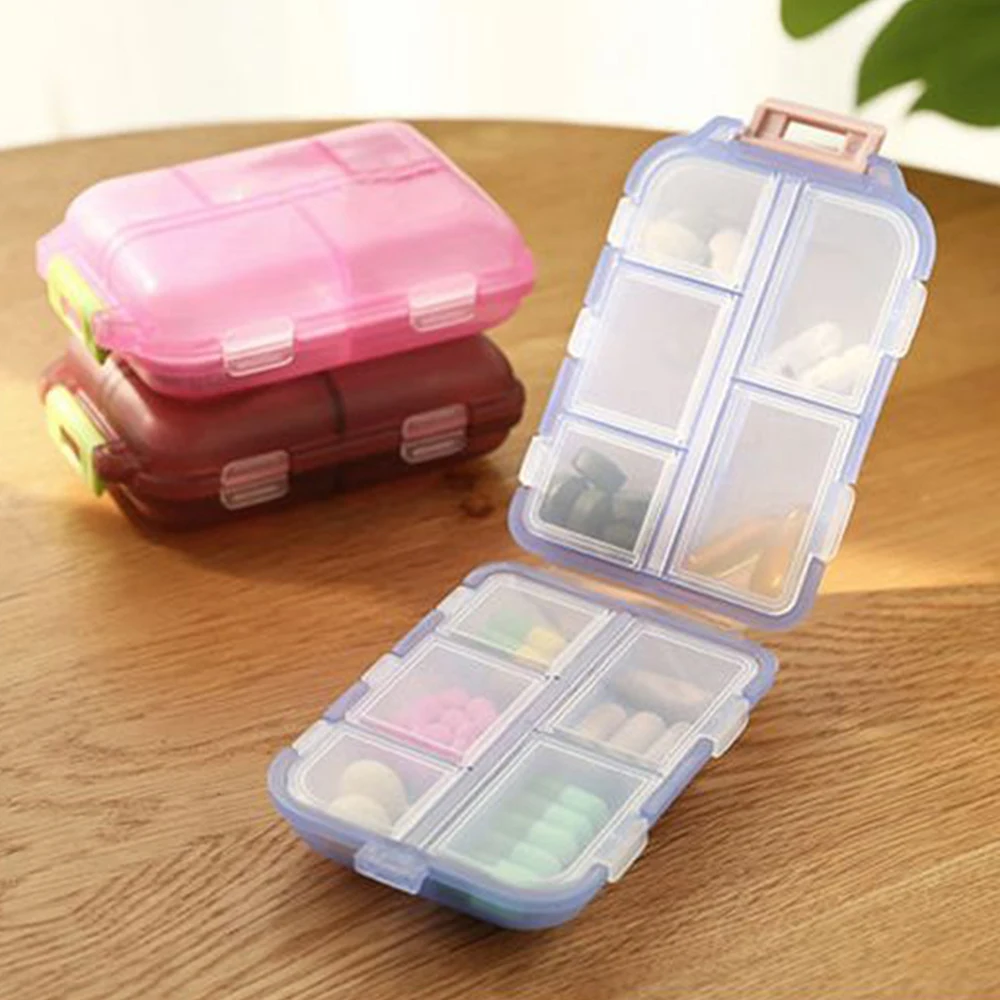 

Double Layer Medicine Box Storage Medicine Box Travel Medicine Box Health Care 10 Grid Medicine Box PP Moisture-proof Sealed