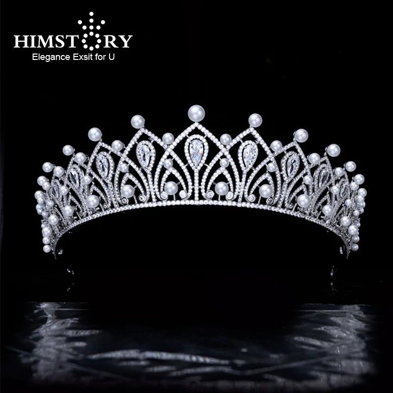 Himstory New High Grade Pearl Hair Accessories European Wedding Royal Crown Tiaras Bridal Banquet Jewelry Cubic Zircon Headband
Himstory New High Grade Pearl Hair Accessories European Wedding Royal Crown Tiaras Bridal Banquet Jewelry Cubic Zircon Headband