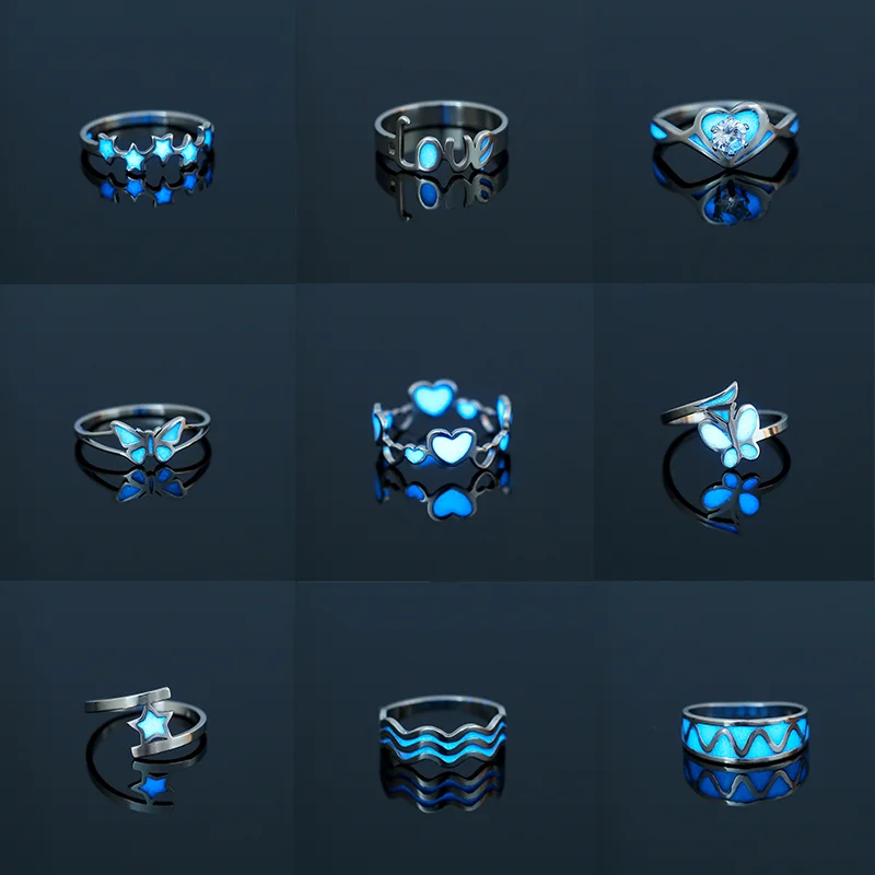 Fashion Hot New Love Butterfly Stainless Steel Female Luminous White Gold Ring Popular Party Jewelry Accessories Free Shipping 
Fashion Hot New Love Butterfly Stainless Steel Female Luminous White Gold Ring Popular Party Jewelry Accessories Free Shipping