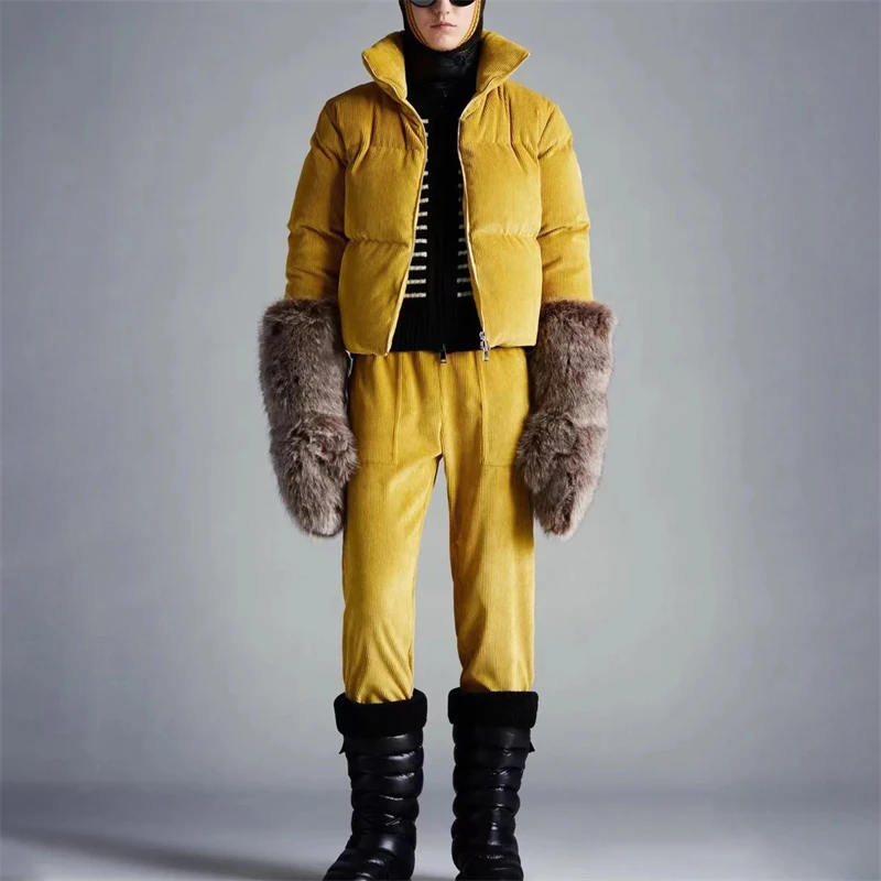 

Новинка 2023, зимний женский бархатный пуховик с воротником-стойкой, утепленный, с большим названием, y2k, Высококачественная модная куртка в стиле ретро