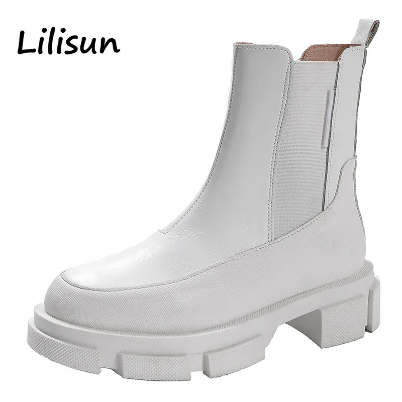 Women Ankle Boots Chunky Platform White Short Boots Round Toe Shoes Woman Casual Slip on Motorcycle Booties Ladies Botas Mujer
Women Ankle Boots Chunky Platform White Short Boots Round Toe Shoes Woman Casual Slip on Motorcycle Booties Ladies Botas Mujer
