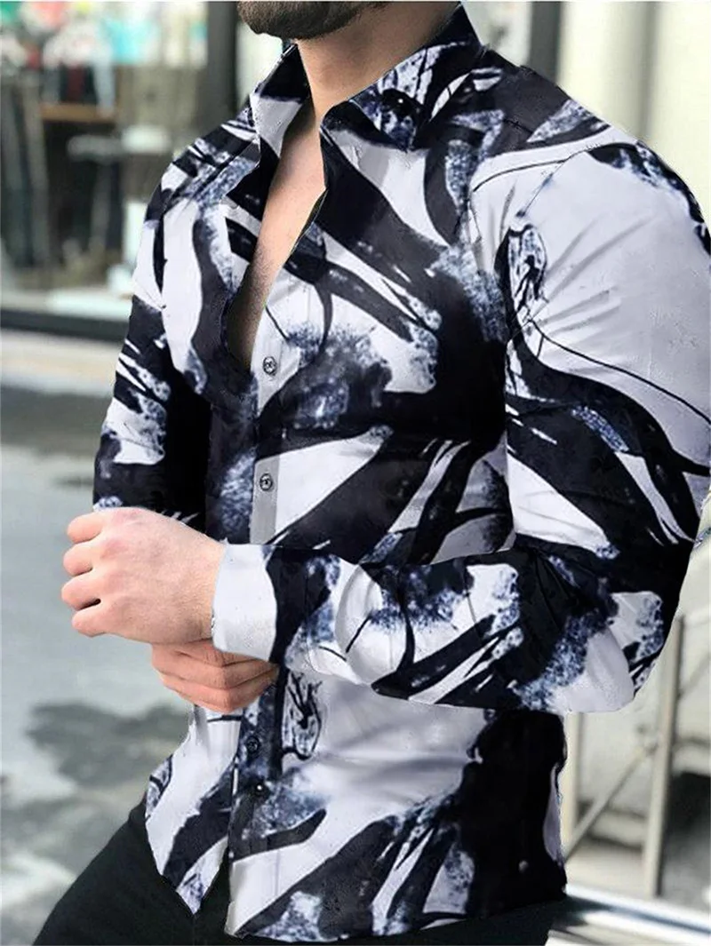 Men Autumn Polyester Long Sleeve Shirt Print Casual Male Top Turn-down Collar Buttoned Cardigan T-shirts Men's Clothes Blouse
Men Autumn Polyester Long Sleeve Shirt Print Casual Male Top Turn-down Collar Buttoned Cardigan T-shirts Men's Clothes Blouse