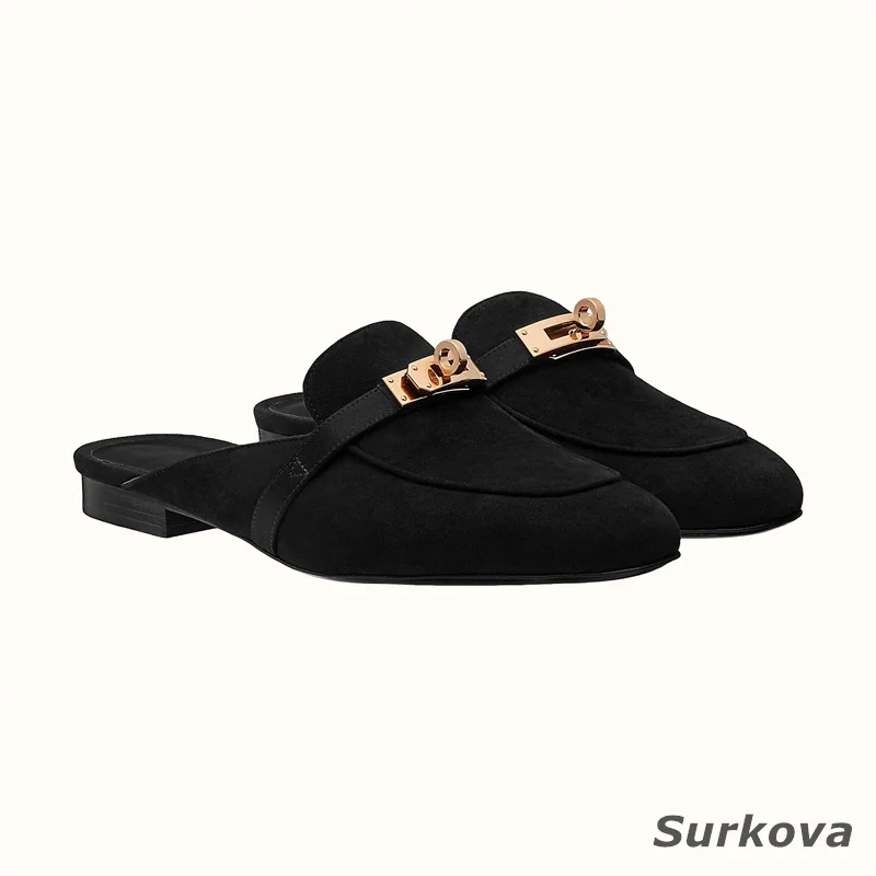 2023Spring New Muller Shoes Slippers Cow Leather Low Heel Round Head Metal Buckle Wrap Head Back Air Sandal Women's Casual Shoes
2023Spring New Muller Shoes Slippers Cow Leather Low Heel Round Head Metal Buckle Wrap Head Back Air Sandal Women's Casual Shoes