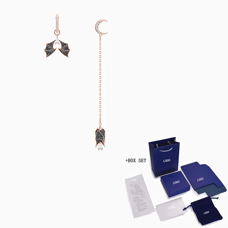 Fashion Jewelry SWA New Asymmetrical Ladies Rose Gold Pierced Earrings Bat Pattern Exquisite Crystals For Girls Romantic Gifts
Fashion Jewelry SWA New Asymmetrical Ladies Rose Gold Pierced Earrings Bat Pattern Exquisite Crystals For Girls Romantic Gifts