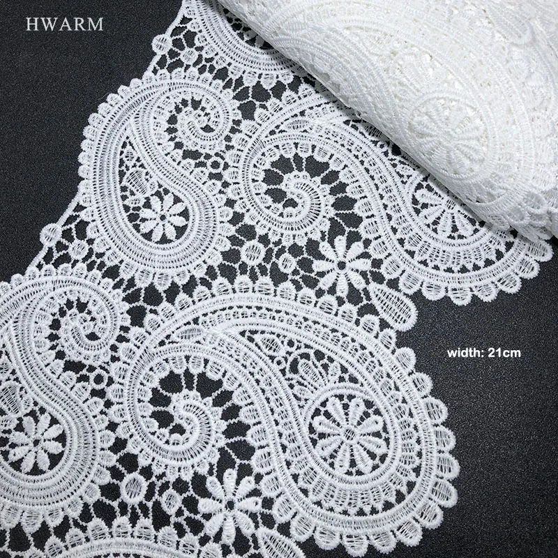 21cm Lace Fabric Good Quality Wedding Decoration Sewing Trimming Diy 5yard Hollow Out Milk Silk Embroidery Water-Soluble Skirt
21cm Lace Fabric Good Quality Wedding Decoration Sewing Trimming Diy 5yard Hollow Out Milk Silk Embroidery Water-Soluble Skirt