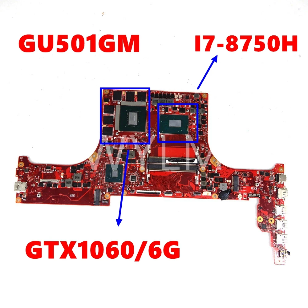 GU501GM i7-8750H CPU GTX1060/6G Mainboard REV 2.0 For ASUS GU501GM GU501G GU501 Laptop Motherboard 100% Tested
GU501GM i7-8750H CPU GTX1060/6G Mainboard REV 2.0 For ASUS GU501GM GU501G GU501 Laptop Motherboard 100% Tested