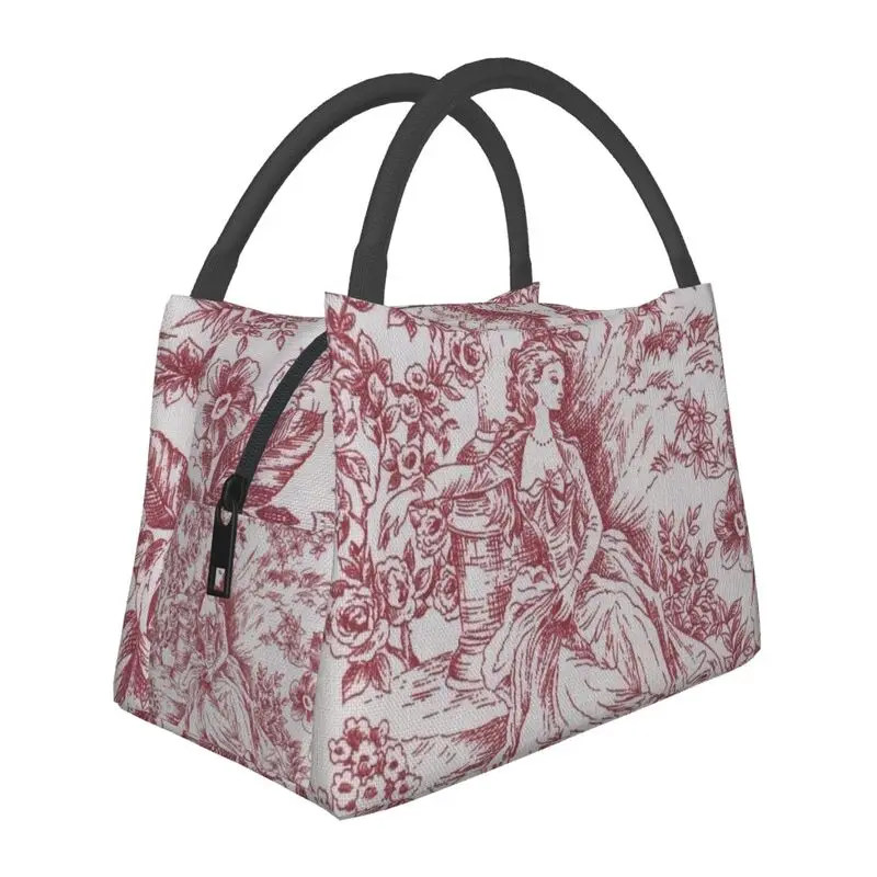 Классические красные французские сумки для обедов с рисунком Jouy, термоизолированные ланч-боксы для работы или путешествий 
Классические красные французские сумки для обедов с рисунком Jouy, термоизолированные ланч-боксы для работы или путешествий