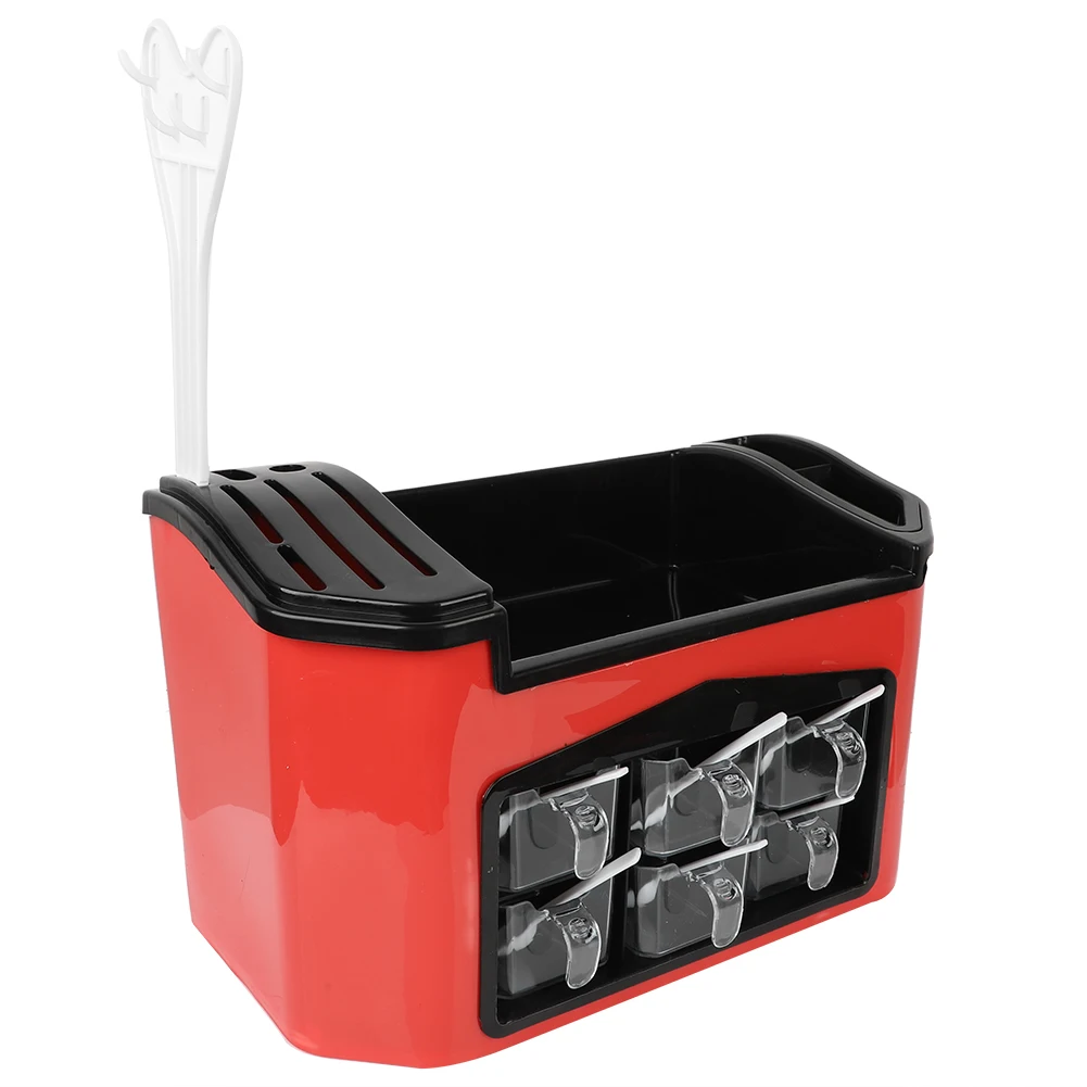 Plastic Kitchen Organizer Knife Fork Spoon Storage Shelf Seasoning Jar Spice Rack (Red)
Plastic Kitchen Organizer Knife Fork Spoon Storage Shelf Seasoning Jar Spice Rack (Red)