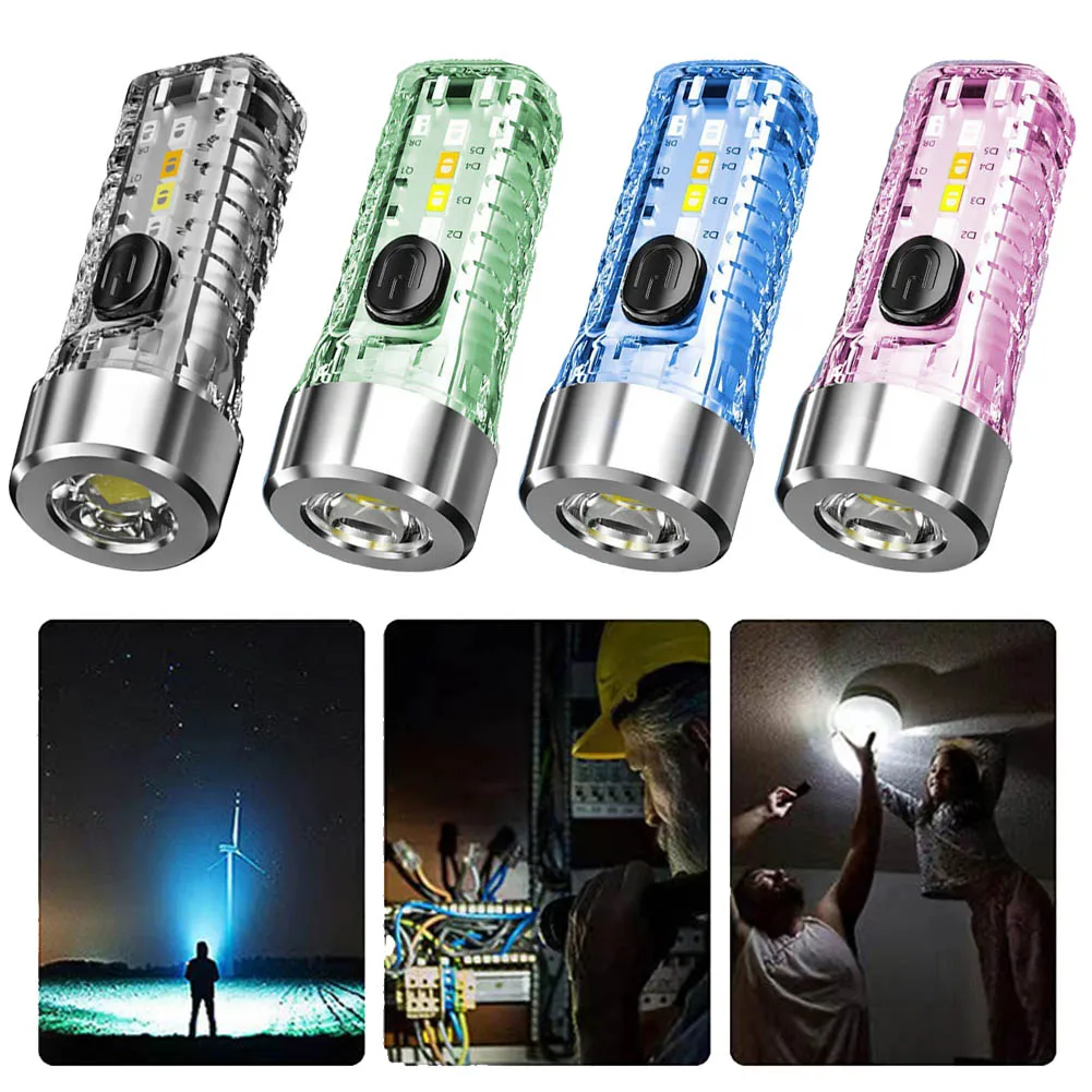 Camping Mini LED Flashlight Torch Side Light Pocket Rechargeable Keychain Torch 500 Lumens Emergency Light Outdoor Equipment
Camping Mini LED Flashlight Torch Side Light Pocket Rechargeable Keychain Torch 500 Lumens Emergency Light Outdoor Equipment