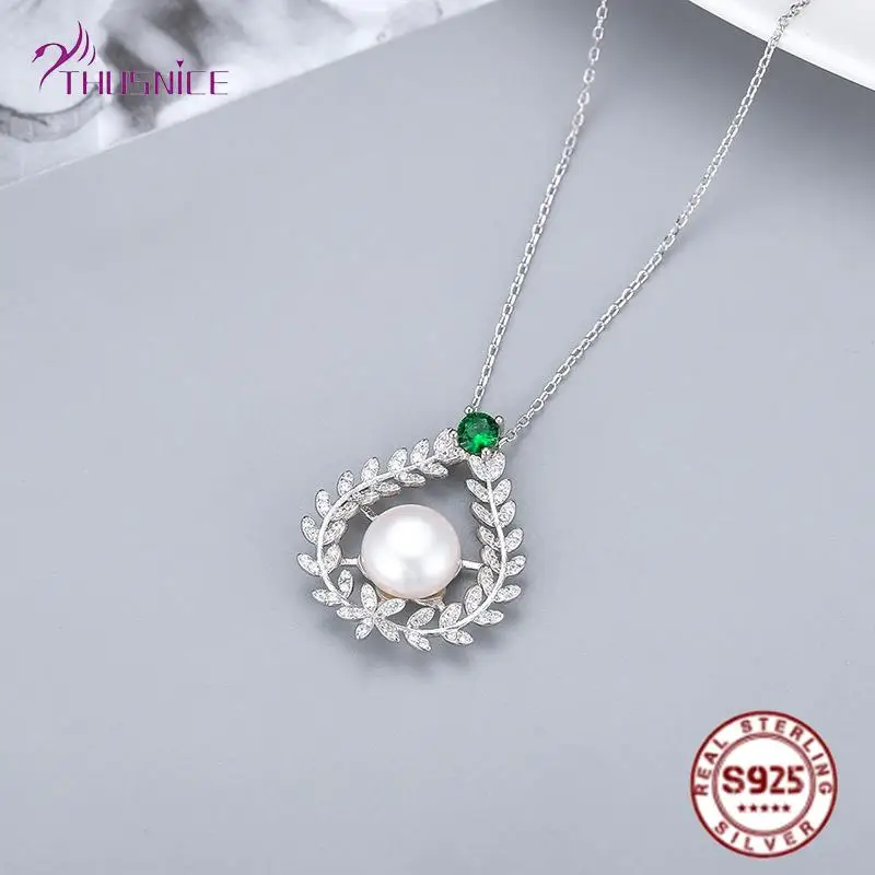 Thusnice 100% 925 Sterling Silver Leaf Necklaces Trendy Pearl Pendant Necklace For Women Party Silver 925 Fine Jewelry Gift 
Thusnice 100% 925 Sterling Silver Leaf Necklaces Trendy Pearl Pendant Necklace For Women Party Silver 925 Fine Jewelry Gift
