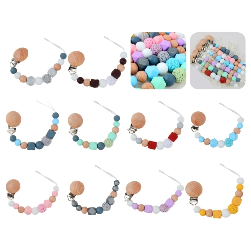 Baby Pacifier Chain Silicone & Beech Wood Beads Teething Toy Anti Lost Clip Strap Lanyard Newborn Essential for Boy Girl
Baby Pacifier Chain Silicone & Beech Wood Beads Teething Toy Anti Lost Clip Strap Lanyard Newborn Essential for Boy Girl