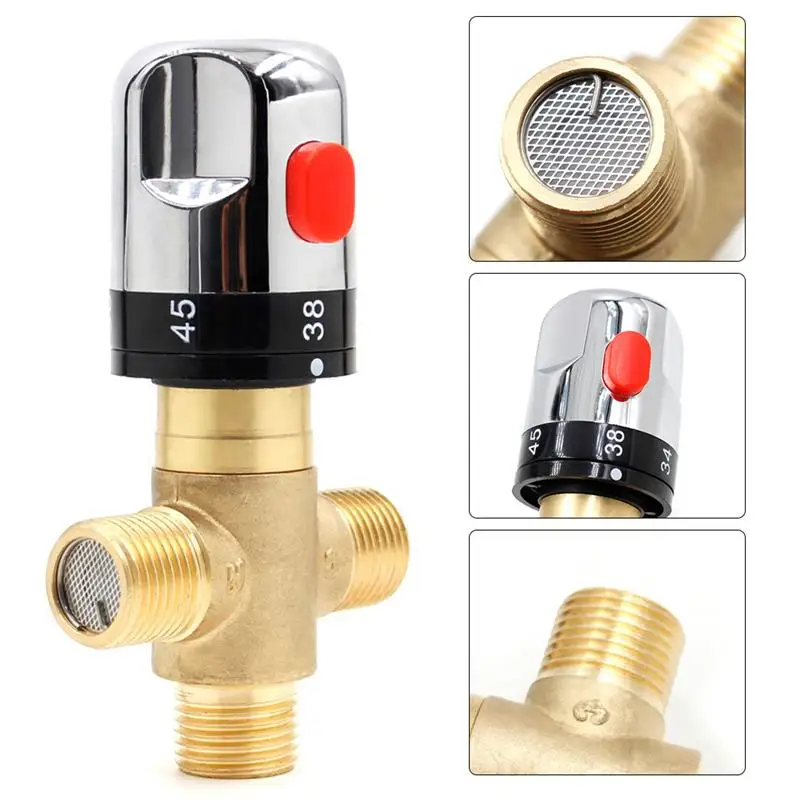 Brass Thermostatic Mixing Valve Constant Water Thermostat Temperature Shower Faucet Valve Tap for Bathroom Kitchen Accessories
Brass Thermostatic Mixing Valve Constant Water Thermostat Temperature Shower Faucet Valve Tap for Bathroom Kitchen Accessories