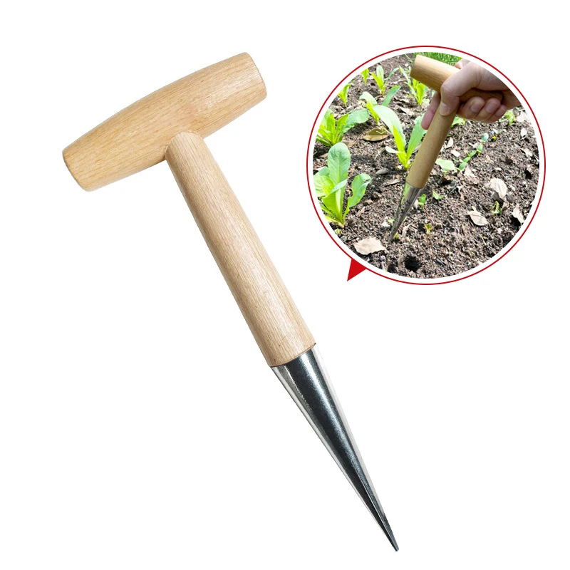 

1pc Home Gardening Wooden Planting Seeds And Bulbs Tools Hand Digger Seedling Remover Seed Planter Tool