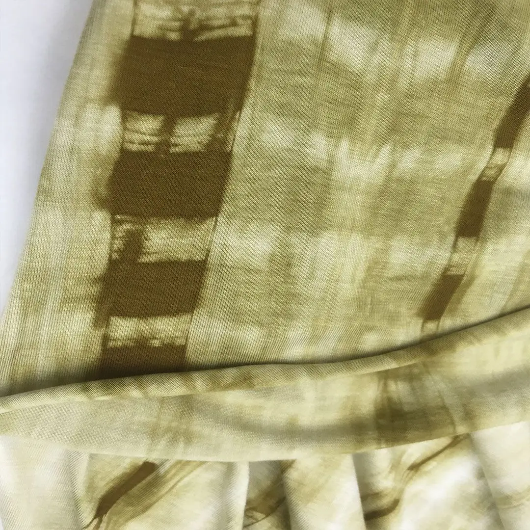 Tie-dyed Cotton Spandex Jersey Fabric Khaki Stripe 180g Smooth and Soft One-way High Elasticity Home Textile Sewing
Tie-dyed Cotton Spandex Jersey Fabric Khaki Stripe 180g Smooth and Soft One-way High Elasticity Home Textile Sewing