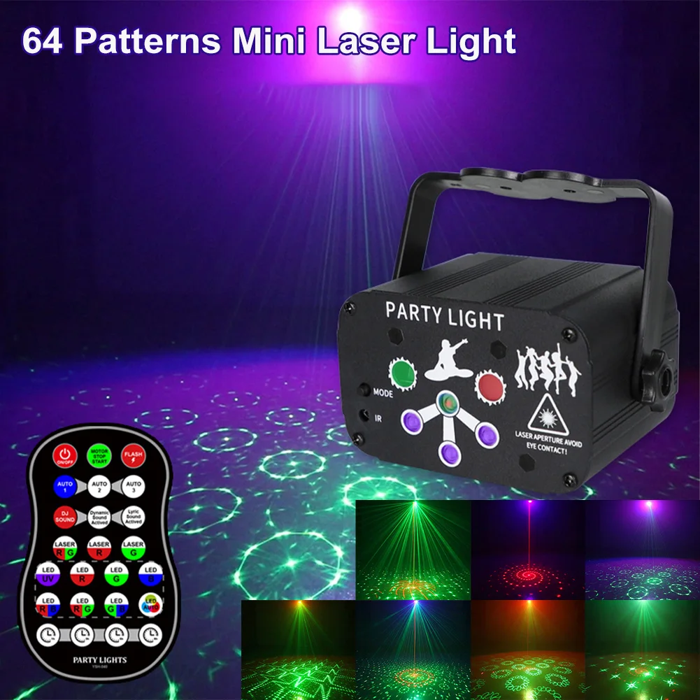 64 Patterns DJ Disco Laser Light Projector RGB USB Rechargeable LED UV Sound Strobe Stage Effect Wedding Xmas Holiday Party Lamp
64 Patterns DJ Disco Laser Light Projector RGB USB Rechargeable LED UV Sound Strobe Stage Effect Wedding Xmas Holiday Party Lamp