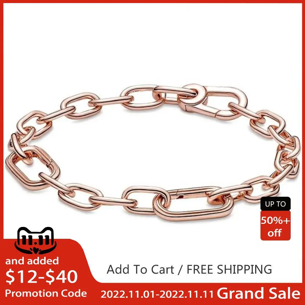 Mybeboa Rose Gold ME Link Chain Bracelet Original 925 Solid Silver Bracelets Women Jewelry Holiday Essentials Gift
Mybeboa Rose Gold ME Link Chain Bracelet Original 925 Solid Silver Bracelets Women Jewelry Holiday Essentials Gift