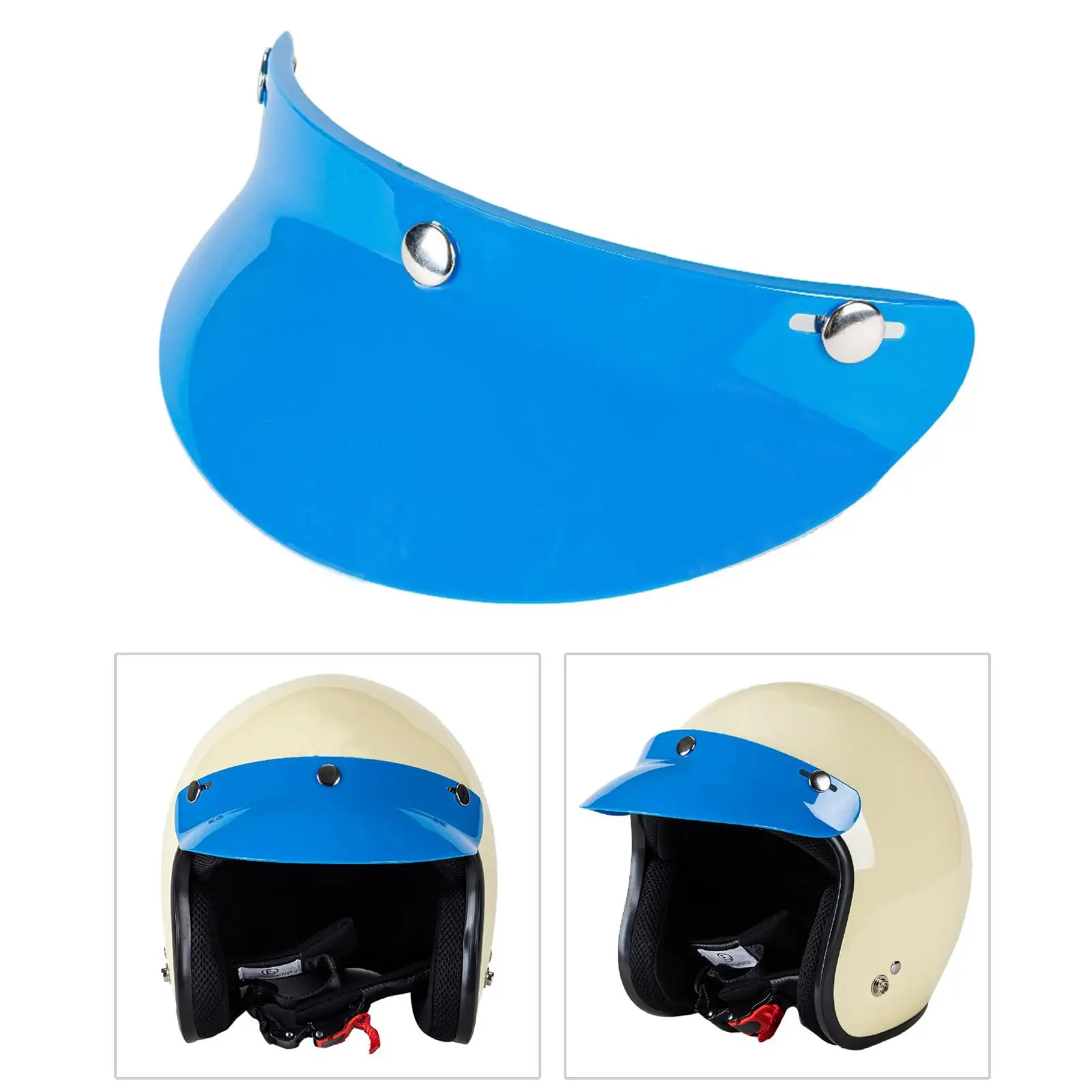 -Snap Motorcycle Helmet Visor Peak UV for Most Open Face Half Face Or Vintage Helmets,15cm x 5cm
-Snap Motorcycle Helmet Visor Peak UV for Most Open Face Half Face Or Vintage Helmets,15cm x 5cm