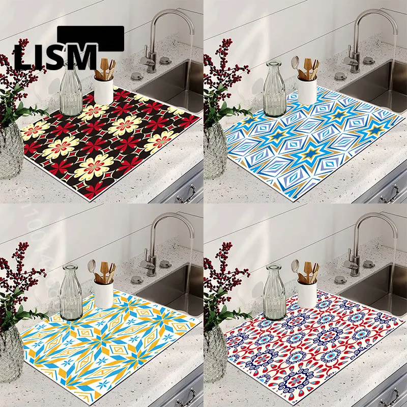 Geometric Pattern Kitchen Drying Mat Super Absorbent Coffee Drain Pad Tableware Drain Pad Quick Dry Rug PlacematTapis Cuisine
Geometric Pattern Kitchen Drying Mat Super Absorbent Coffee Drain Pad Tableware Drain Pad Quick Dry Rug PlacematTapis Cuisine