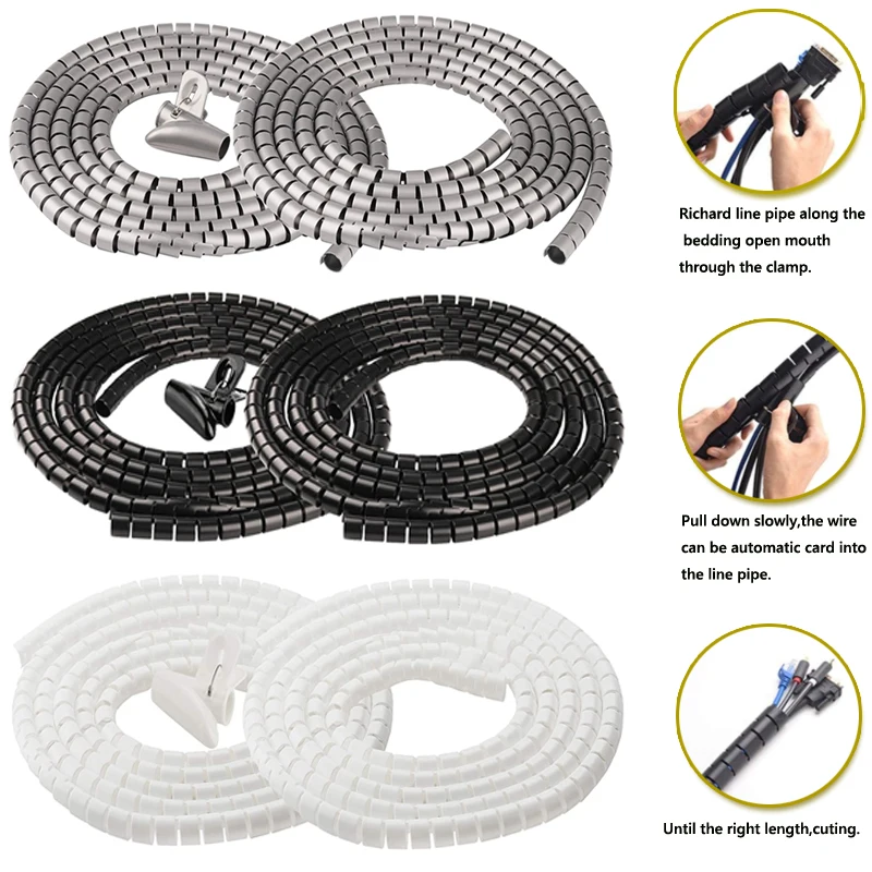 1/2meter 8-25mm Cable Spirals Wrap Tidy Cord Wire Banding Loom Storage Organizer PC TV Wire Winding Tube Wire Sleeves
1/2meter 8-25mm Cable Spirals Wrap Tidy Cord Wire Banding Loom Storage Organizer PC TV Wire Winding Tube Wire Sleeves