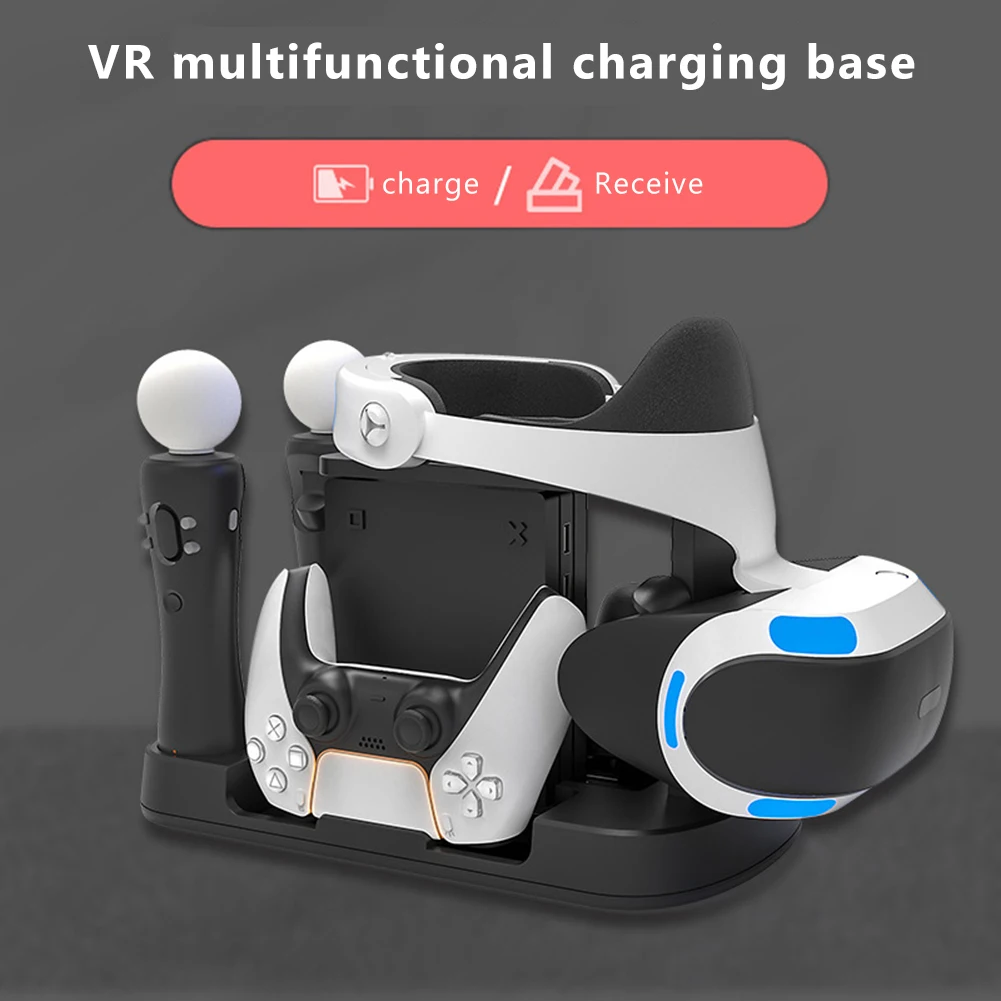 6 in 1 Portable Game Controller Charger for PS5 Accessories VR Move Charging Support Stand with Type-C for VR Helmet Holder
6 in 1 Portable Game Controller Charger for PS5 Accessories VR Move Charging Support Stand with Type-C for VR Helmet Holder
