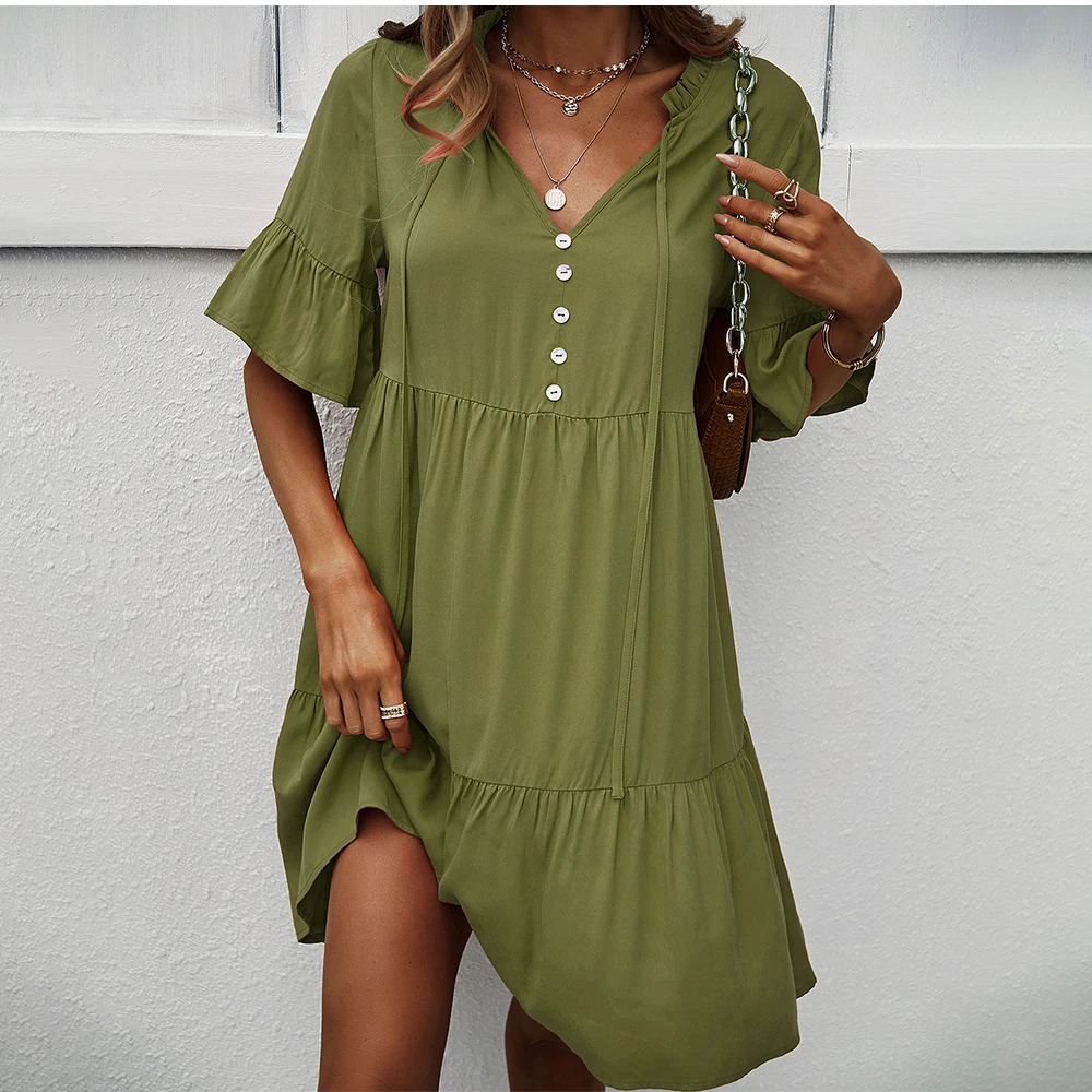 Sexy Mini Dress Woman Black Fashion Casual Summer V-neck Short Sleeve Loose Elegant Beach Party Dress For Women Robe Femme 2023
Sexy Mini Dress Woman Black Fashion Casual Summer V-neck Short Sleeve Loose Elegant Beach Party Dress For Women Robe Femme 2023