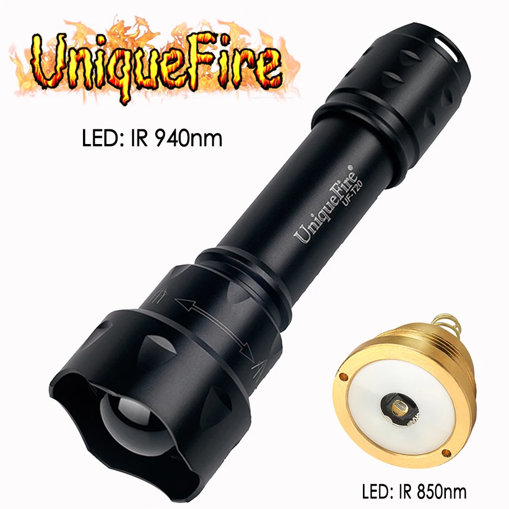 UniqueFire IR 940nm Flashlight Zoomable 3 Modes LED Torch with Drop-in 850nm Led Pill Perfect For Hunting Free Shipping
UniqueFire IR 940nm Flashlight Zoomable 3 Modes LED Torch with Drop-in 850nm Led Pill Perfect For Hunting Free Shipping