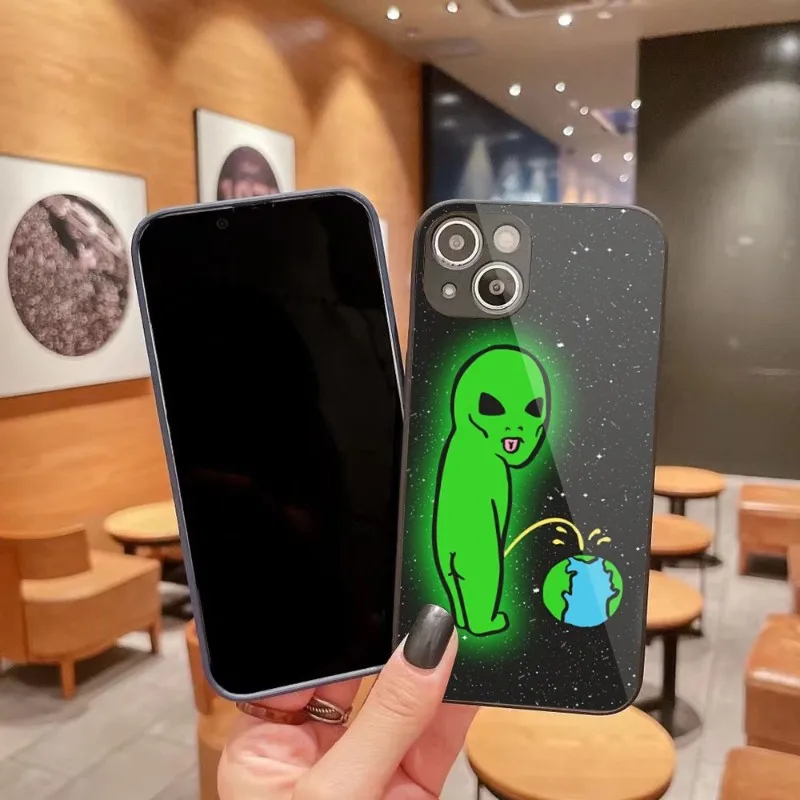 Милый мультяшный чехол для телефона с инопланетянином космосом для IPhone 14 13 12 11 Pro Max X XR XS 8 7 Plus, цветные чехлы из жидкого стекла, чехол 
Милый мультяшный чехол для телефона с инопланетянином космосом для IPhone 14 13 12 11 Pro Max X XR XS 8 7 Plus, цветные чехлы из жидкого стекла, чехол