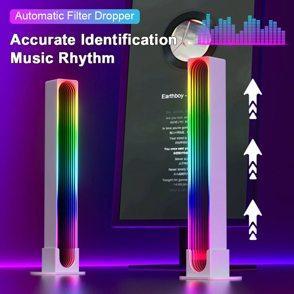 RGB Music Rhythm Light LED Pickup Light Audio Control Environment Light Intelligent APP Control Game Desktop Atmosphere Light.
RGB Music Rhythm Light LED Pickup Light Audio Control Environment Light Intelligent APP Control Game Desktop Atmosphere Light.