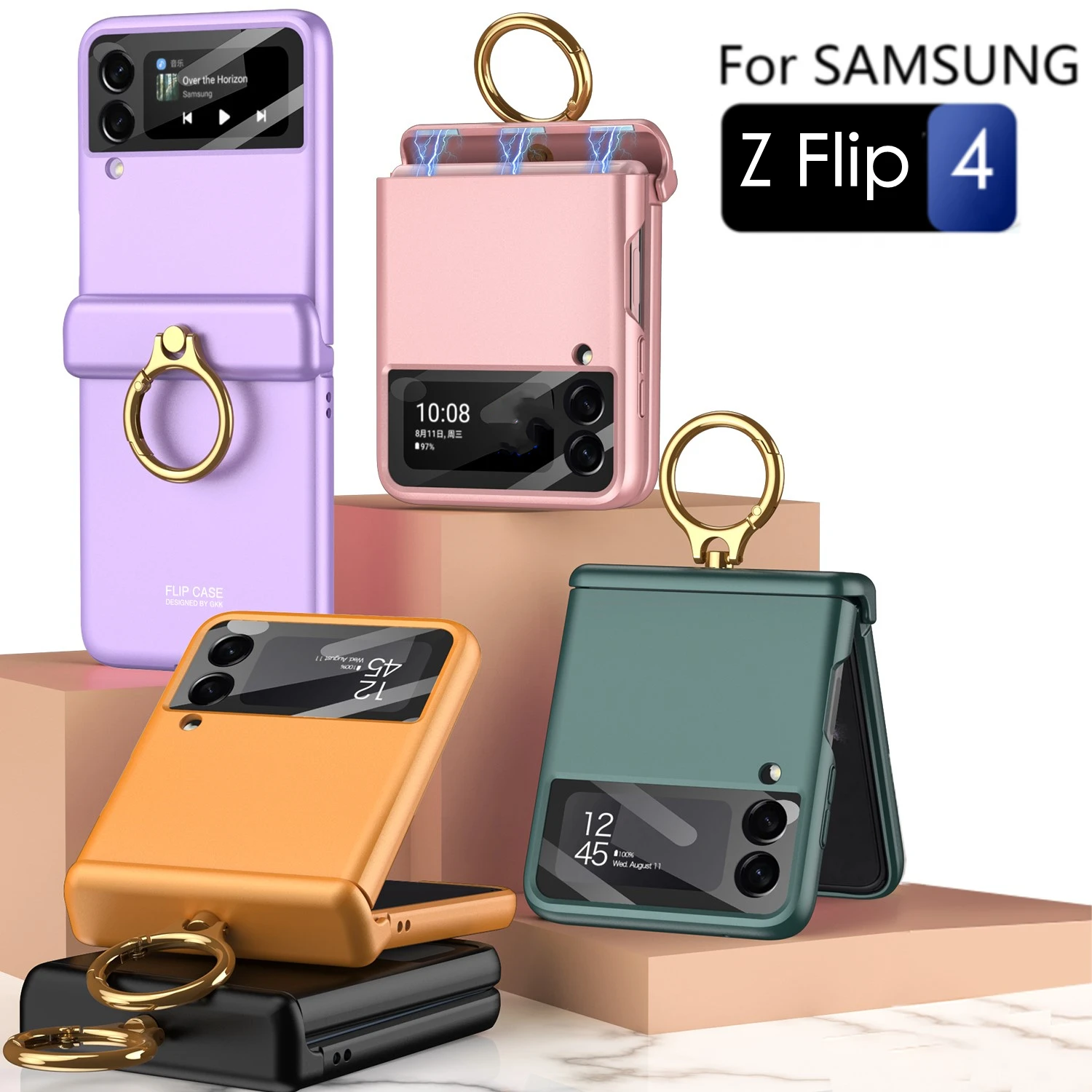 For Samsung Galaxy Z Flip 3 Flip4 5G Luxury Magnetic Hinge Phone Case with Ring Holder Stand Lens Glass for Z Flip 4 3 Fundas
For Samsung Galaxy Z Flip 3 Flip4 5G Luxury Magnetic Hinge Phone Case with Ring Holder Stand Lens Glass for Z Flip 4 3 Fundas