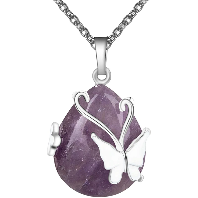 Vintage Wire Wrap Butterfly Gemstone Rose Quartz Amethyst Opalite Healing Crystal Pendant Necklace
Vintage Wire Wrap Butterfly Gemstone Rose Quartz Amethyst Opalite Healing Crystal Pendant Necklace