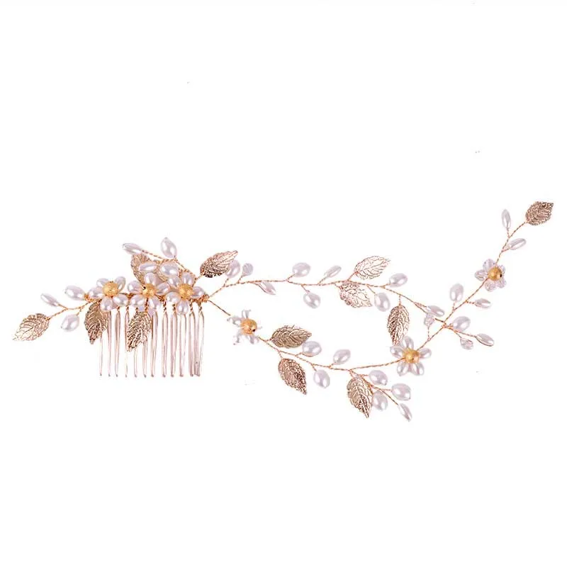 Large Elegant Gold Leaves Wedding Hair Comb Pearl Bridesmaid Bride Headdress Women Hair Vine For Bridal Head Jewelry NA
Large Elegant Gold Leaves Wedding Hair Comb Pearl Bridesmaid Bride Headdress Women Hair Vine For Bridal Head Jewelry NA