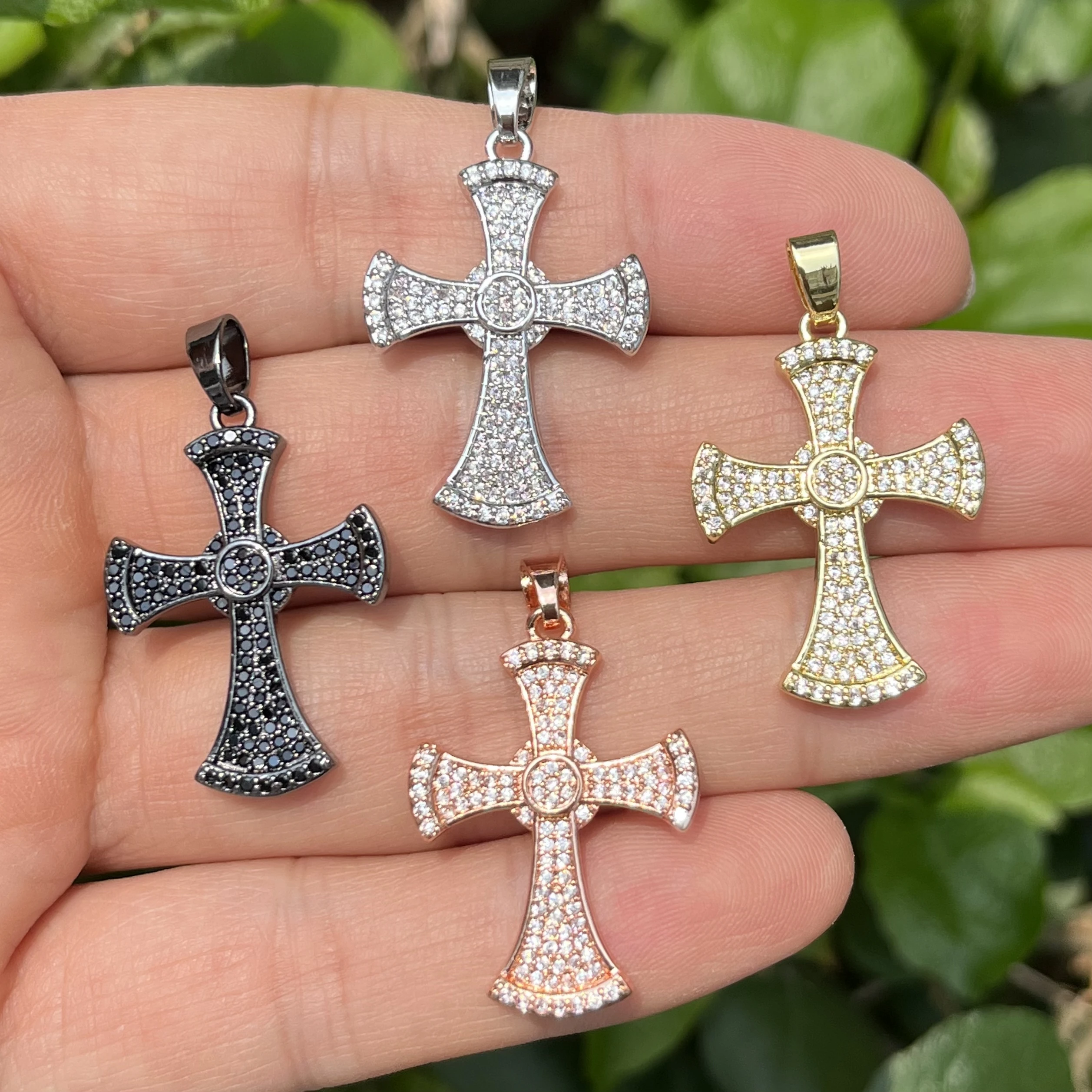 5pcs/Lot Rhinestone Pave Brass Cross Charms For Custom Design Handmade Jewelry Bracelets
5pcs/Lot Rhinestone Pave Brass Cross Charms For Custom Design Handmade Jewelry Bracelets