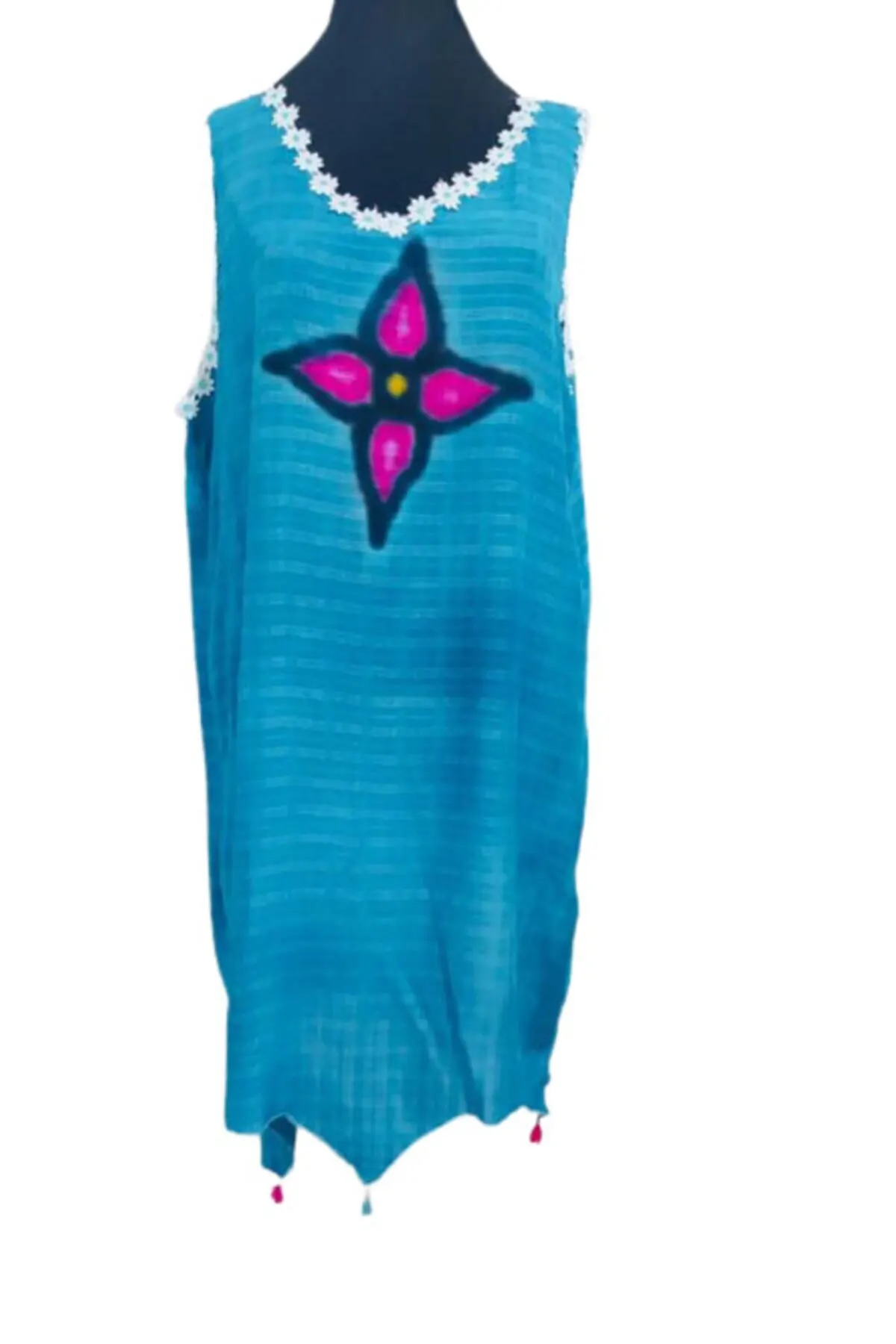 Women's Pareo Blue Authentic Ethnic Cotton Collar embroidery Dress Swimwear Cover Up Dress Sexy Tunic Suit Beachwear
Women's Pareo Blue Authentic Ethnic Cotton Collar embroidery Dress Swimwear Cover Up Dress Sexy Tunic Suit Beachwear