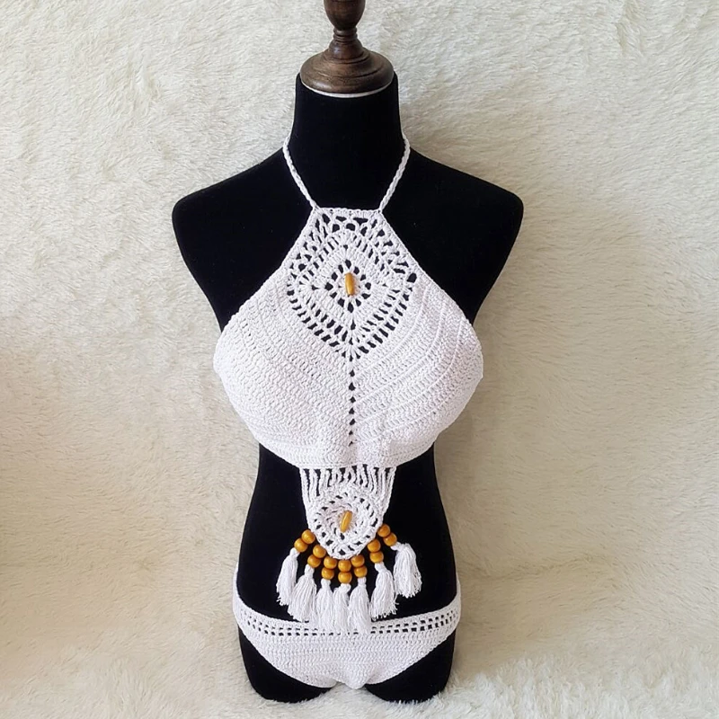 Sexy Bikinis Set Hawaiian Style Women Handmade Beading Tassel Knitting Bathing Suit Swimsuit Micro Swimwear Summer Beachwear
Sexy Bikinis Set Hawaiian Style Women Handmade Beading Tassel Knitting Bathing Suit Swimsuit Micro Swimwear Summer Beachwear