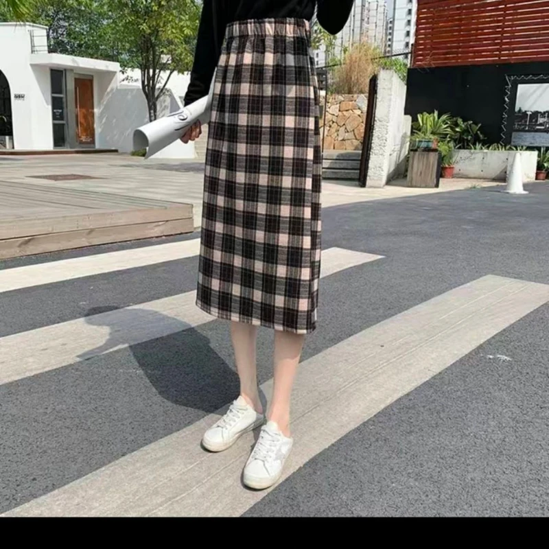 Women Knitted Midi Skirt Elegant Female Black Plaid A-Line High Waist Pleated Long Skirt Ladies Autumn Skirts Femme Jupes G36
Women Knitted Midi Skirt Elegant Female Black Plaid A-Line High Waist Pleated Long Skirt Ladies Autumn Skirts Femme Jupes G36
