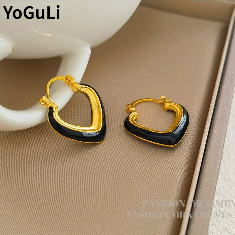 Trendy Jewelry Heart Earrings Vintage Temperament High Quality Copper Black White Earrings For Women Wedding Gifts
Trendy Jewelry Heart Earrings Vintage Temperament High Quality Copper Black White Earrings For Women Wedding Gifts