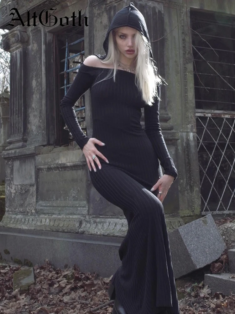 AltGoth Streetwear Dark Gothic Midi Dress Women Vintage Cyber Punk Long Sleeve High Waist Hoodie Dress Emo Alternative Clubwear
AltGoth Streetwear Dark Gothic Midi Dress Women Vintage Cyber Punk Long Sleeve High Waist Hoodie Dress Emo Alternative Clubwear
