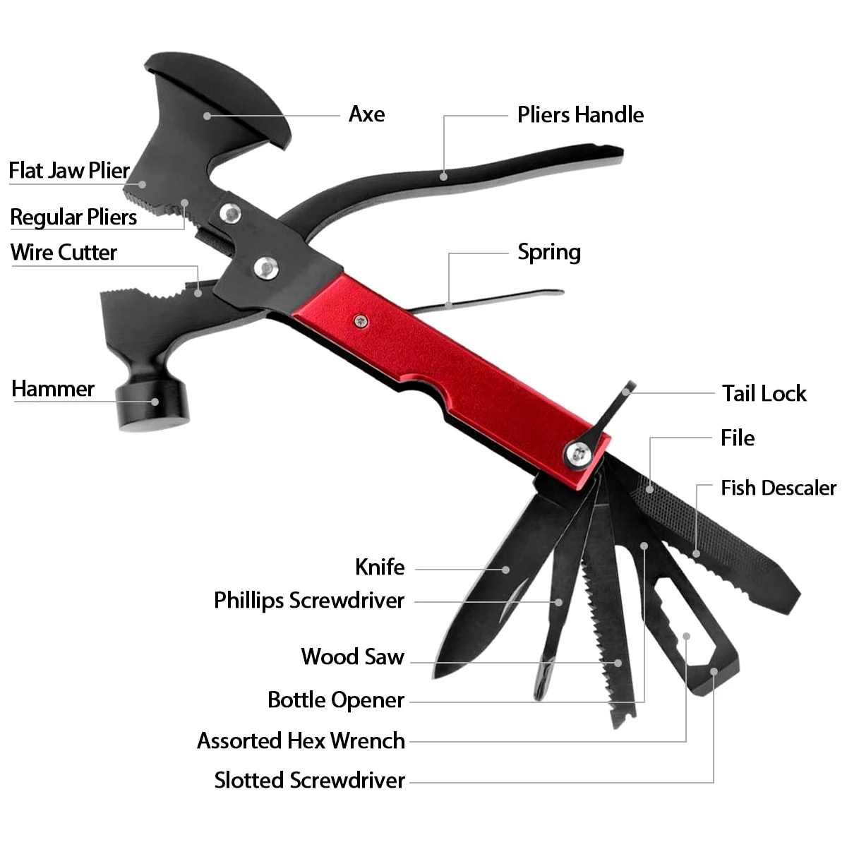Multifunctional Hammer 16In1 Multitool Portable Multitool Hammer Survival Life-saving Escape Tool Outdoor Camping Claw Hammer
Multifunctional Hammer 16In1 Multitool Portable Multitool Hammer Survival Life-saving Escape Tool Outdoor Camping Claw Hammer