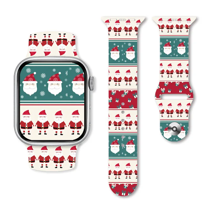 Cartoon Christmas Series 5 Printed Silicone Strap For Apple Watch Band S7/6/5/4/3/2/1 38/40/41mm 42/44/45/49mm Fashion Bracelet
Cartoon Christmas Series 5 Printed Silicone Strap For Apple Watch Band S7/6/5/4/3/2/1 38/40/41mm 42/44/45/49mm Fashion Bracelet