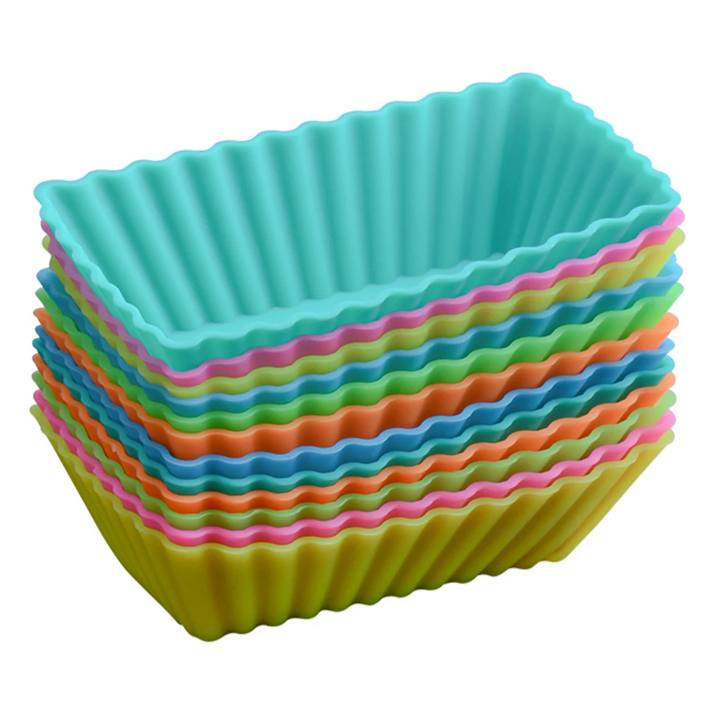 10Pcs Silicone Rectangular Reusable Cake Cup Baking Cups Nonstick Liner Molds Cupcake Baking Molds for Making Muffin Chocolate
10Pcs Silicone Rectangular Reusable Cake Cup Baking Cups Nonstick Liner Molds Cupcake Baking Molds for Making Muffin Chocolate