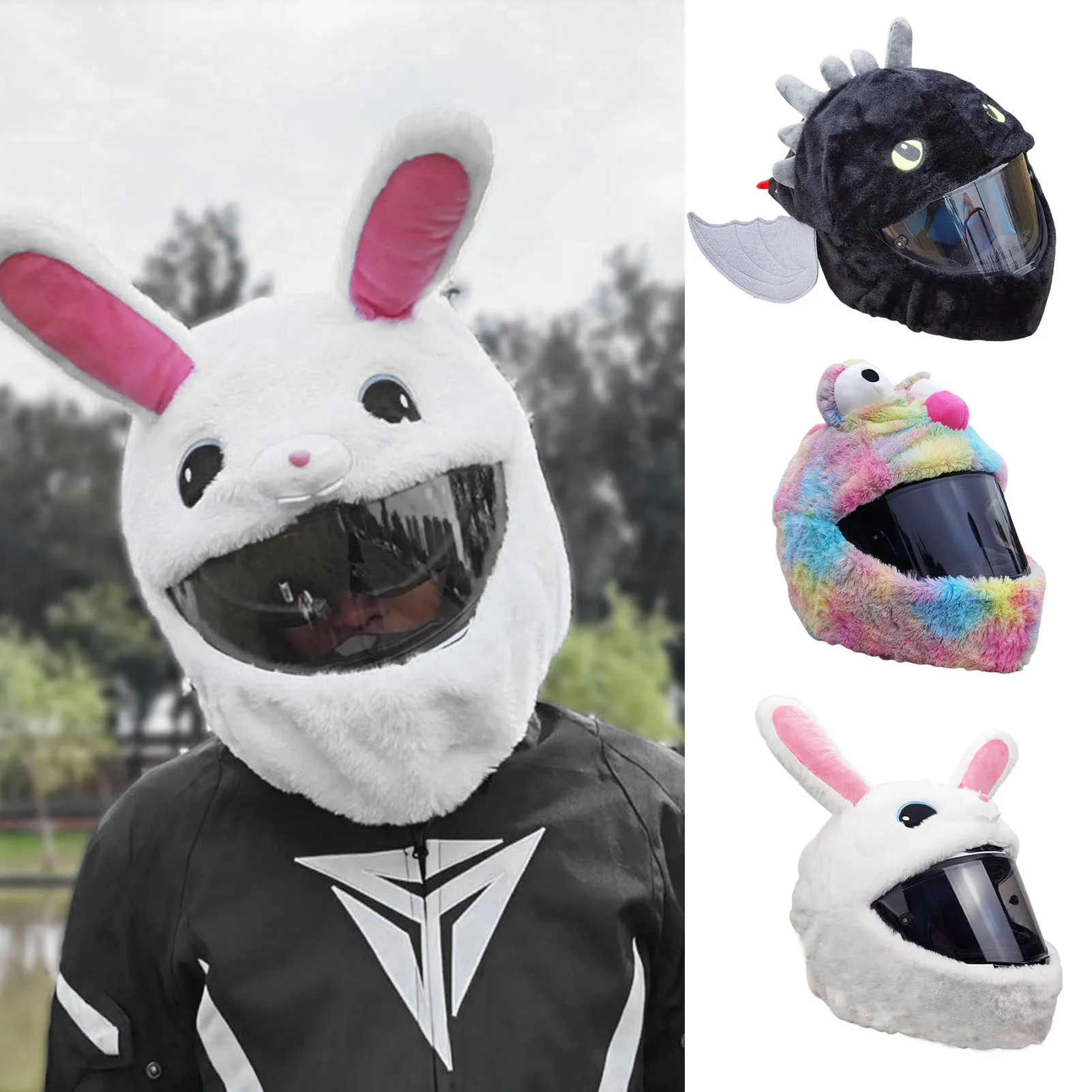 New Helmet Protection Head Cover Men And Women Full Helmet Cartoon Plush Motorcycle Helmet Cover With Large Flexible Ears
New Helmet Protection Head Cover Men And Women Full Helmet Cartoon Plush Motorcycle Helmet Cover With Large Flexible Ears