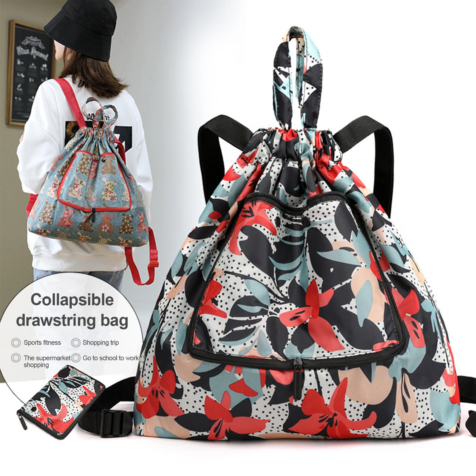Sports Gym Bag Drawstring Backpack Pocket Lightweight Nylon Motion Compact Print Bezel Foldable Large Travel Tote Bags
Sports Gym Bag Drawstring Backpack Pocket Lightweight Nylon Motion Compact Print Bezel Foldable Large Travel Tote Bags