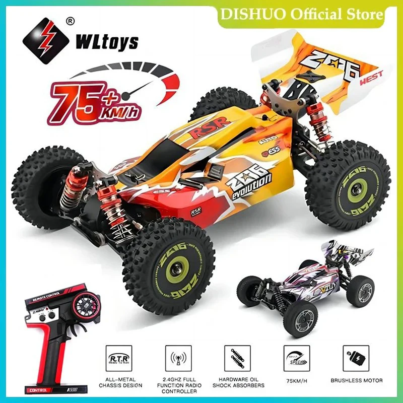WLtoys 144010 144016 75 км/ч 2 4G Радиоуправляемый автомобиль бесщеточный 4WD Электрический